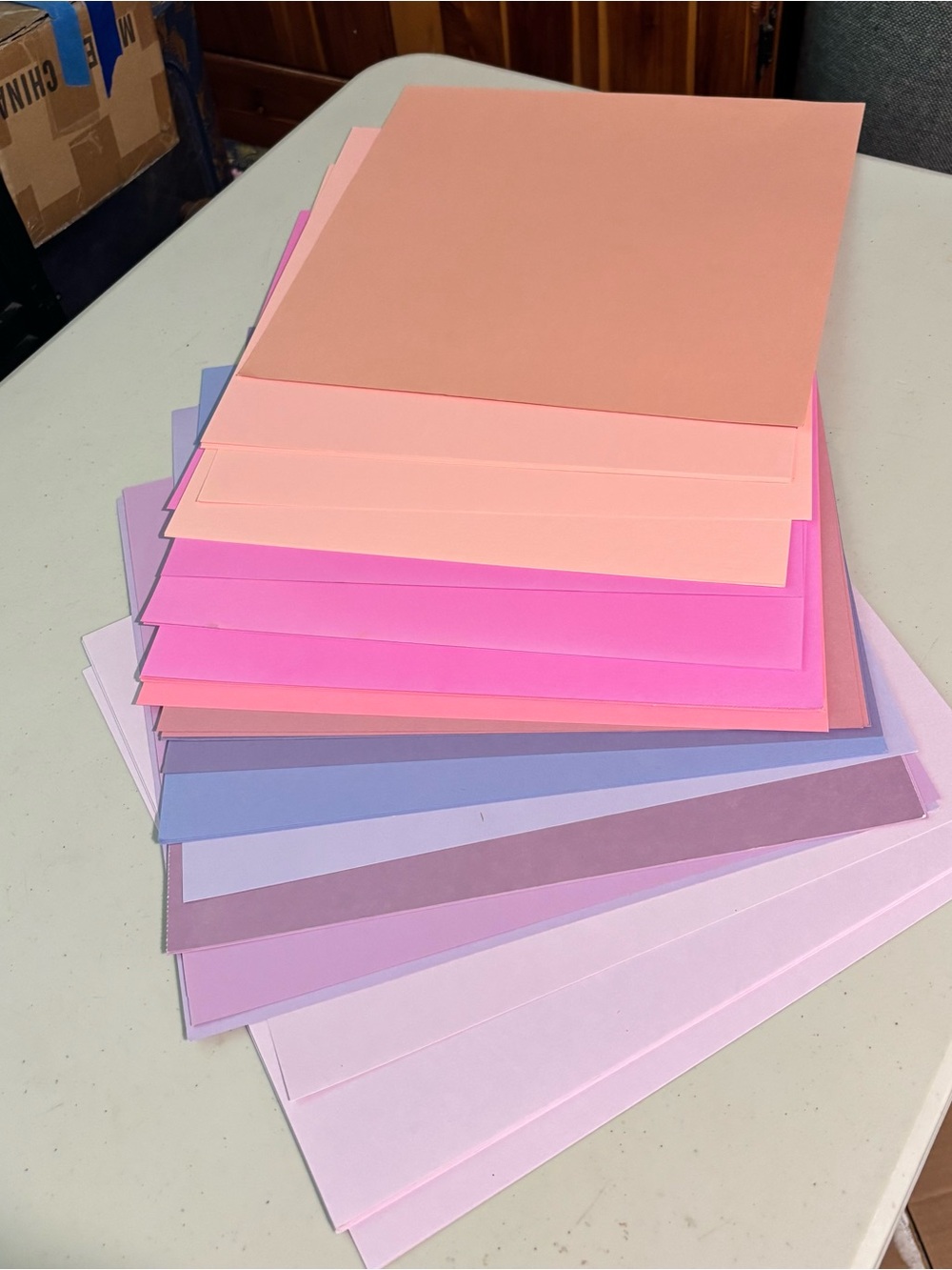 Assorted Pastel index Cardstock & colored paper lot 40+5 free pink purple peach